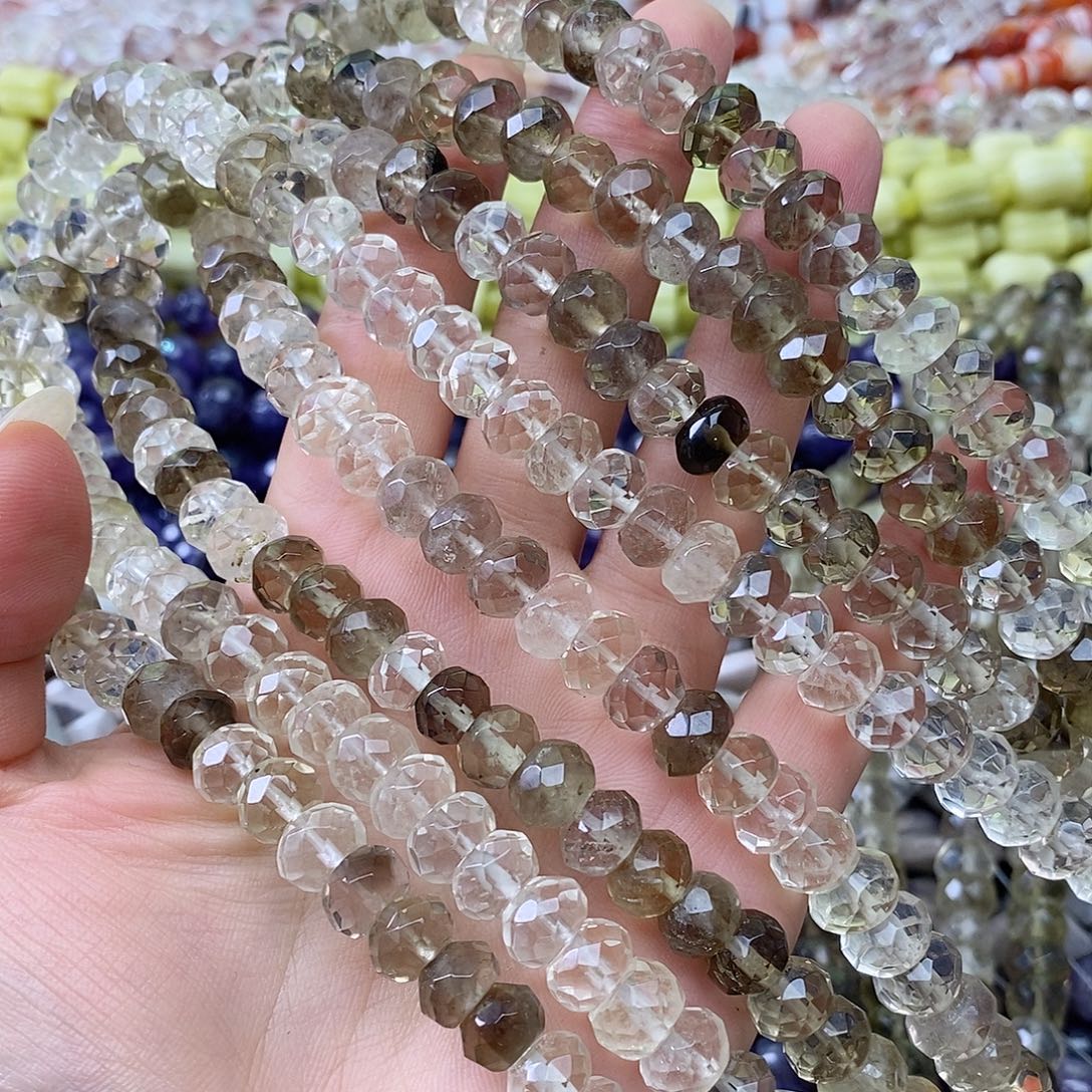 玛瑙/玉髓合金珠宝半成品卡十左右茶黄晶算盘一条