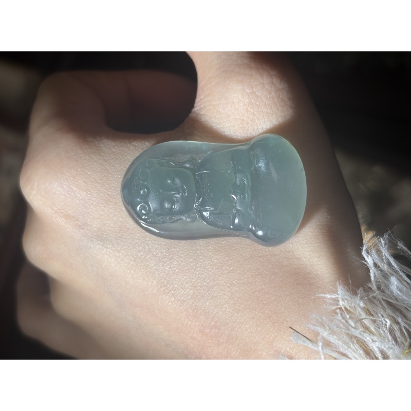天然A货翡翠AQ041宝宝佛吊坠多样性发一