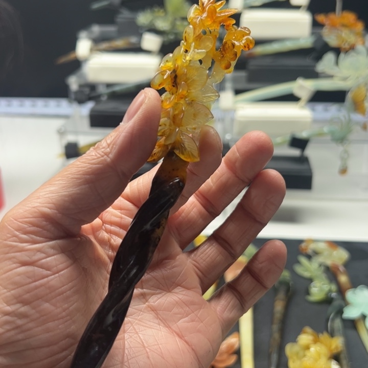 岫玉福利发簪未镶嵌黎*珊