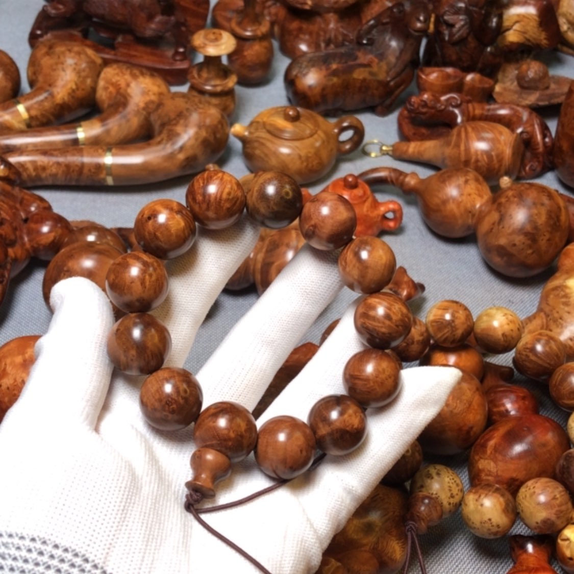 【闪购商品】木麻梨疙瘩火琉璃手把件