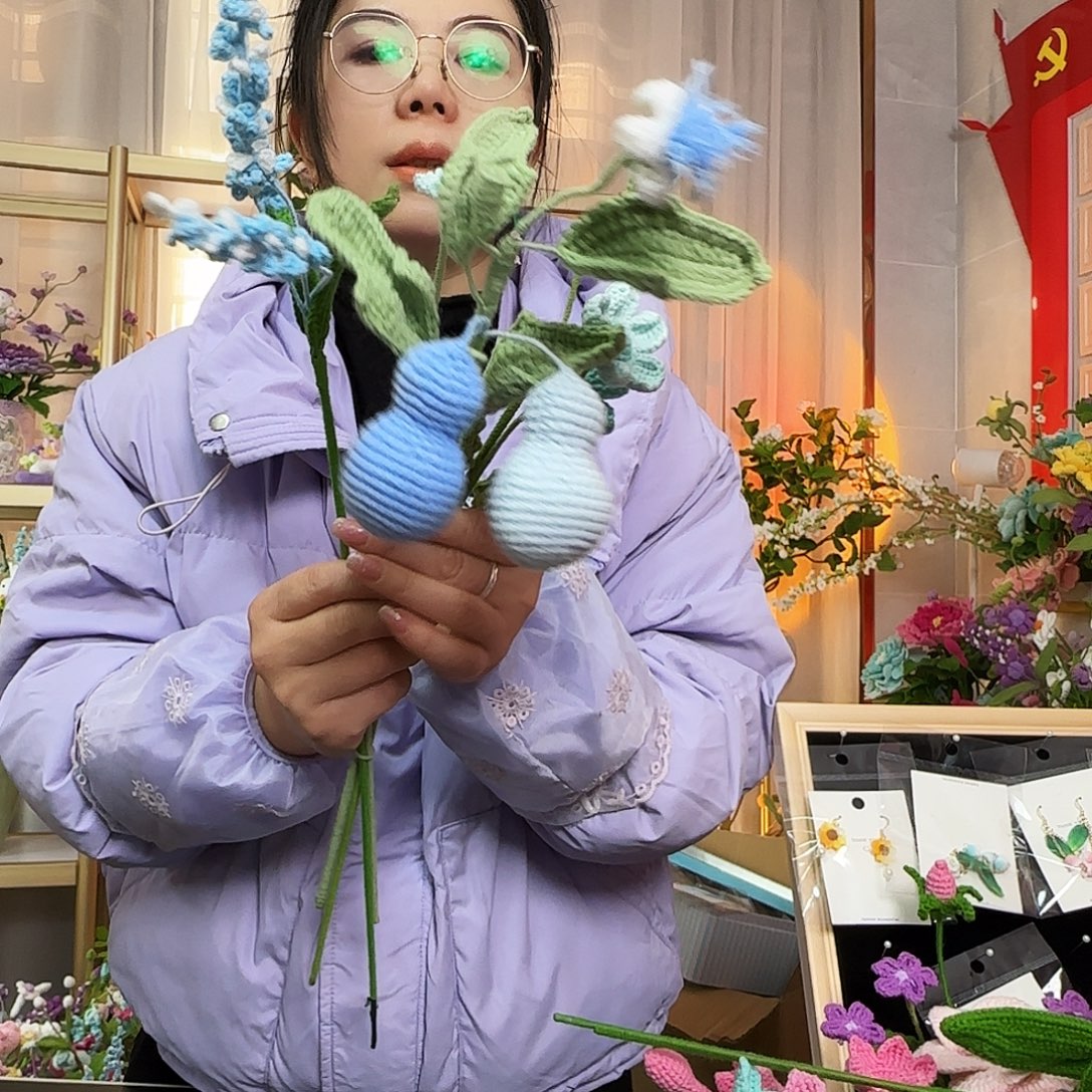 纯手工钩织钩织花束