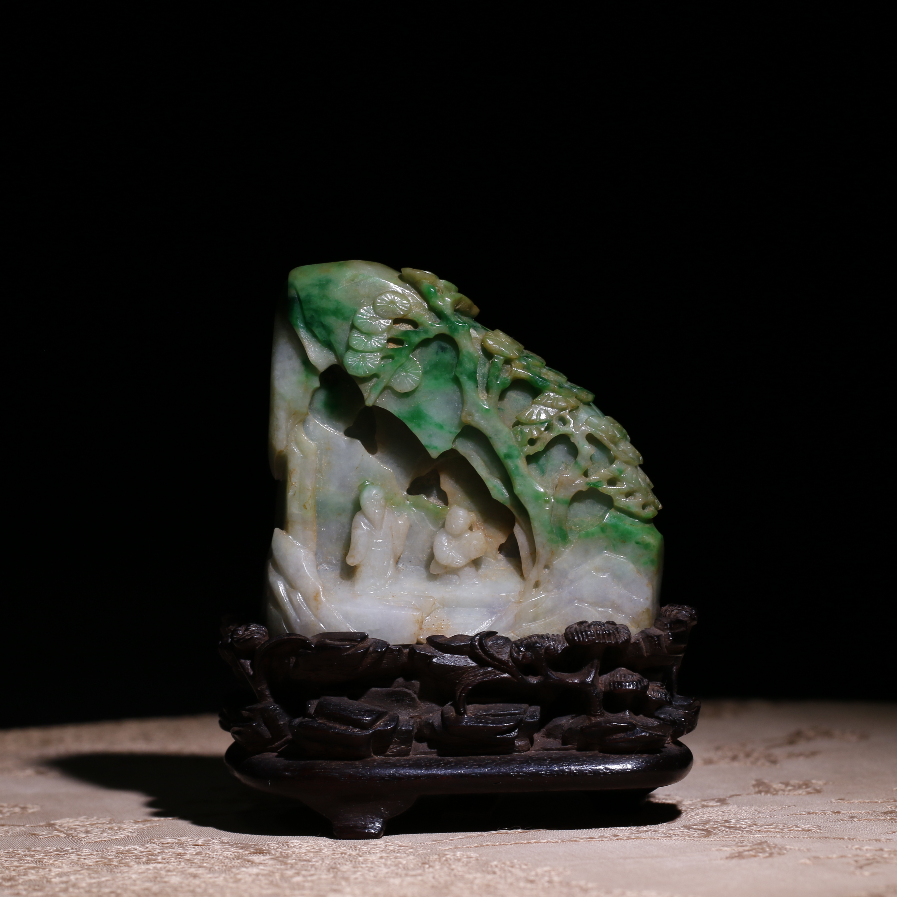 翡翠山子摆件/宫廷密宝禄/北京益州文物商店