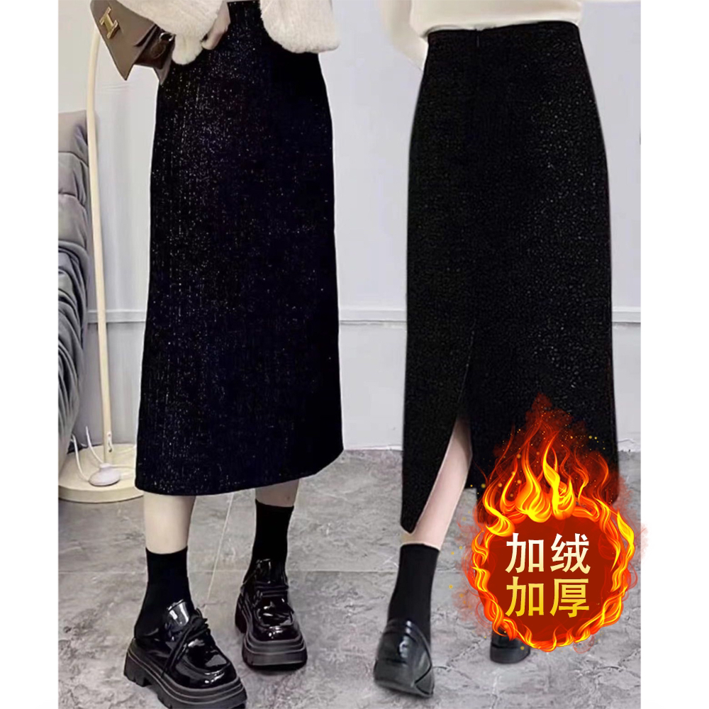 [运费补贴-南油清版]秋款时尚百搭气质显瘦高腰女小香风裙子MU525