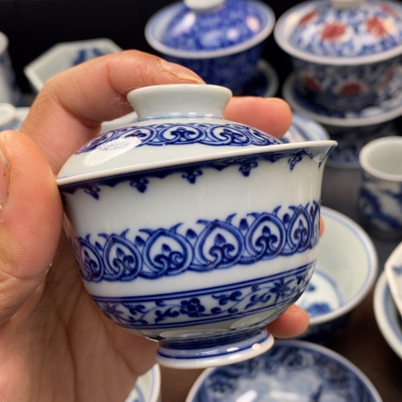 【闪购商品】景德镇青花瓷盖碗