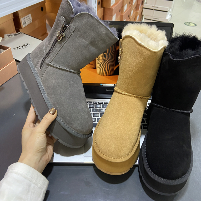 6299 厚底雪地靴女新款冬季加厚防滑保暖棉鞋雪地棉