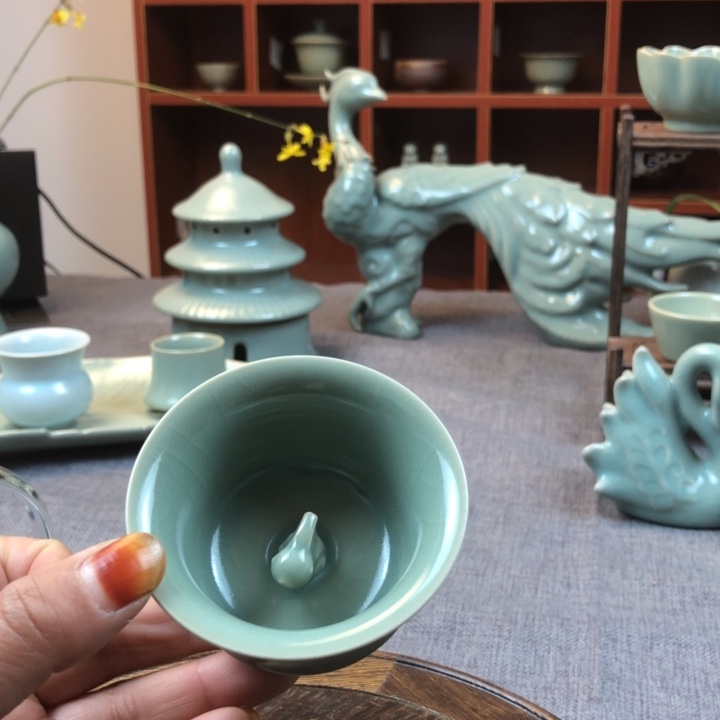 瓷片仿古原矿马蹄杯