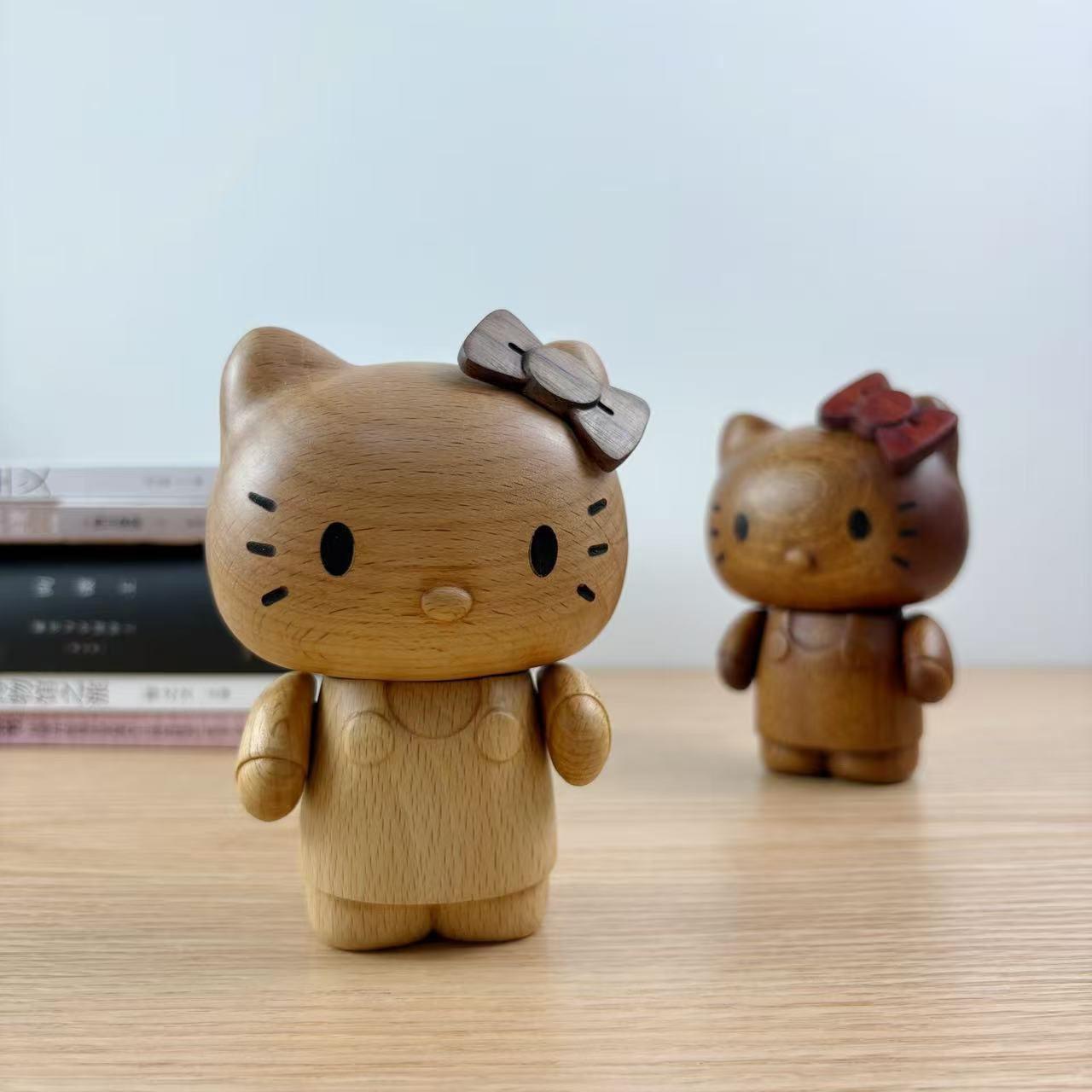 可爱KT猫创意老虎实木摆件生日礼物玩具摆设猫咪小猫公仔工艺品