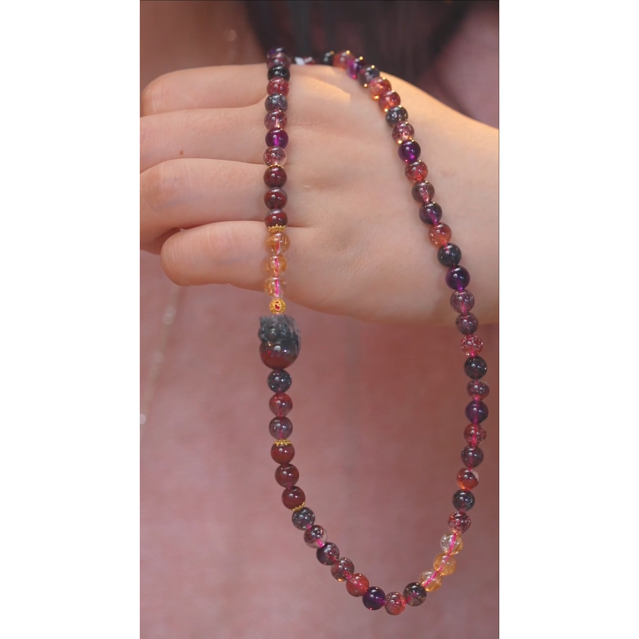 水晶手串18K金镶嵌多样性发 超七 @@W6738