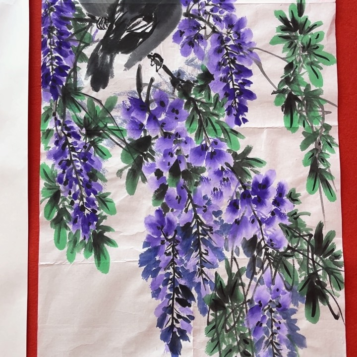 国画花鸟的翅膀和翅膀都是白色70.46