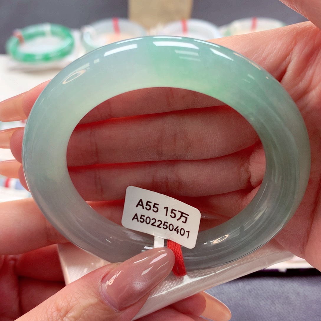 翡翠手镯未镶嵌胖圆（88）10号