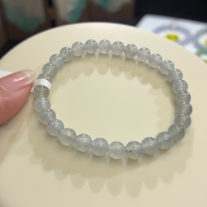 翡翠未镶嵌手链冰胶水墨丹青卡6.3