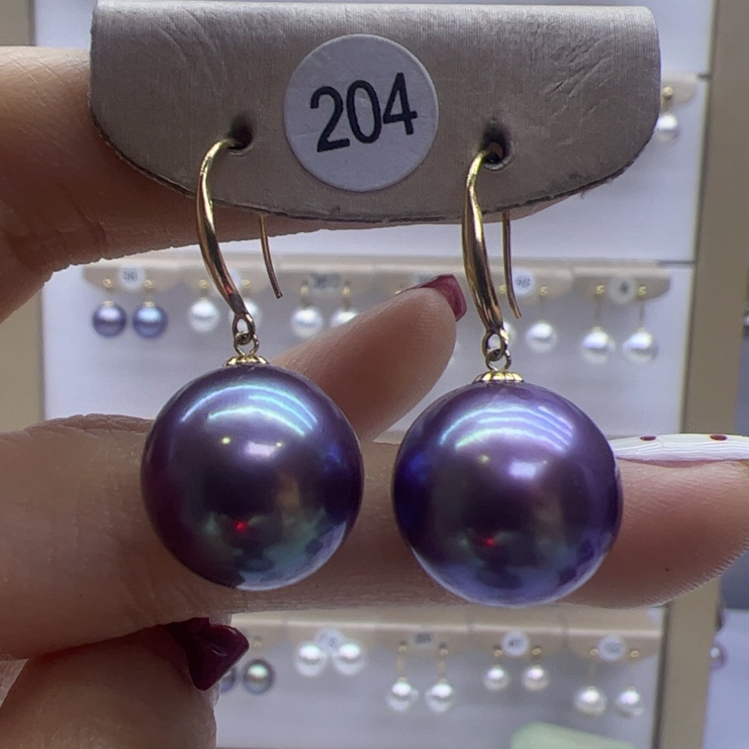 淡水珍珠耳饰18K金镶嵌