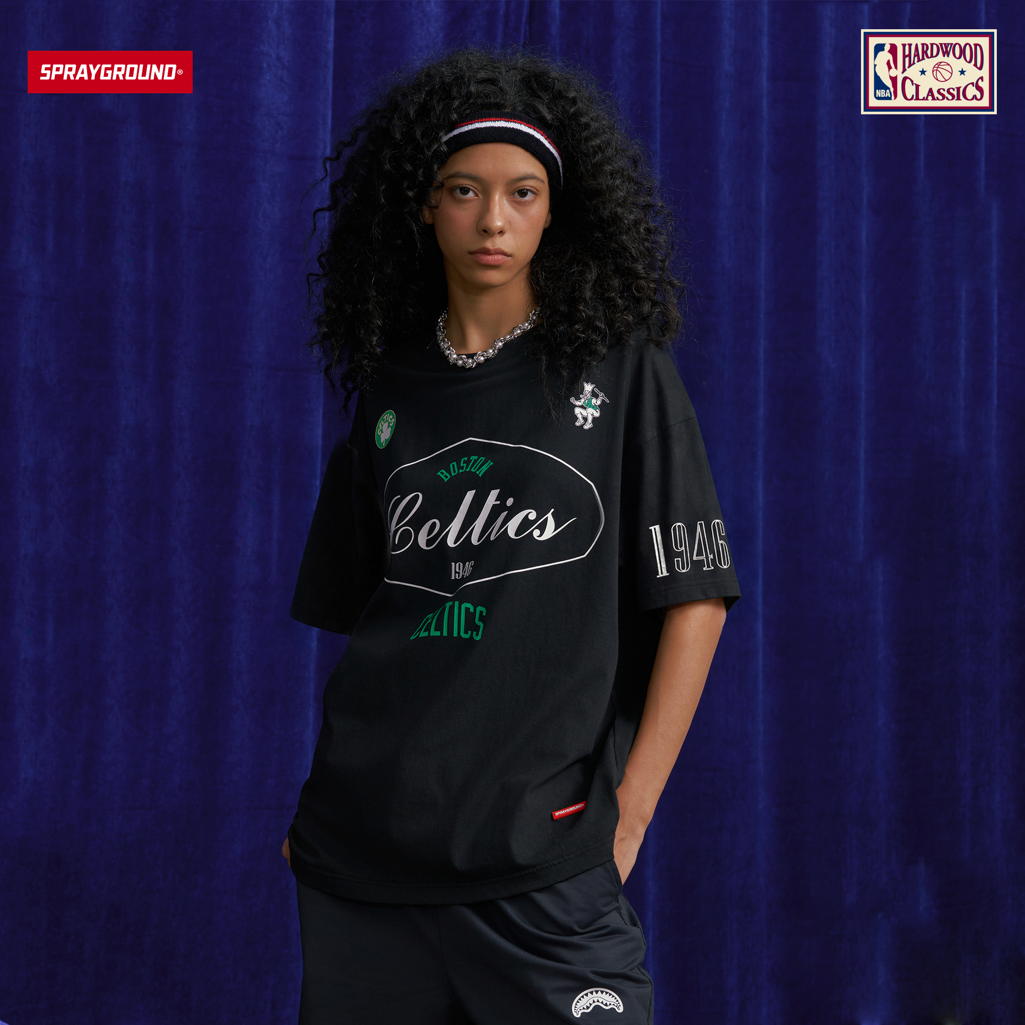 SPRAYGROUND I NBA HWC联名系列鲨鱼嘴短袖T恤复古HD NE220260
