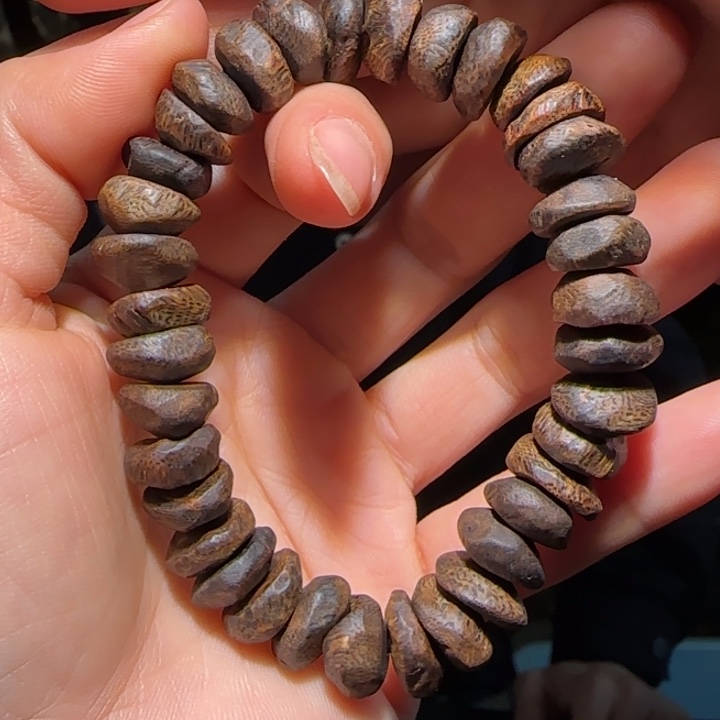 沉香手串原母树沉水树丁手串18克