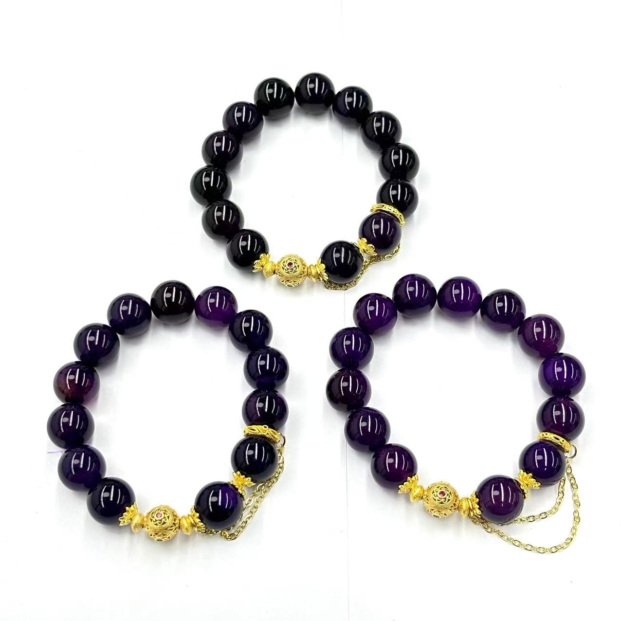 s1064-复古设计款紫俱来玛瑙手串-多样性只发一件-赠礼盒