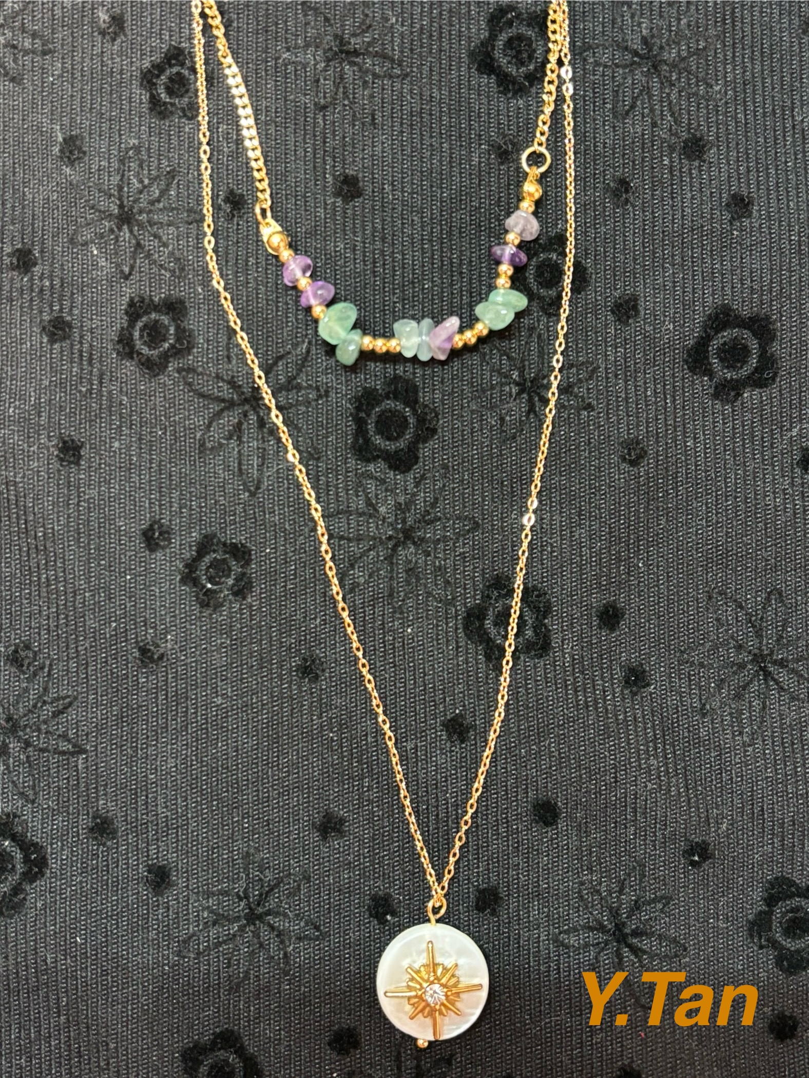 不锈钢树脂项链 双层钛钢款