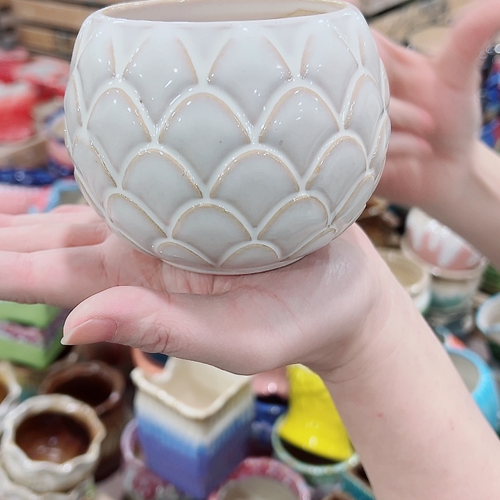 有孔，凑单福利满10元发货陶瓷多肉花盆！