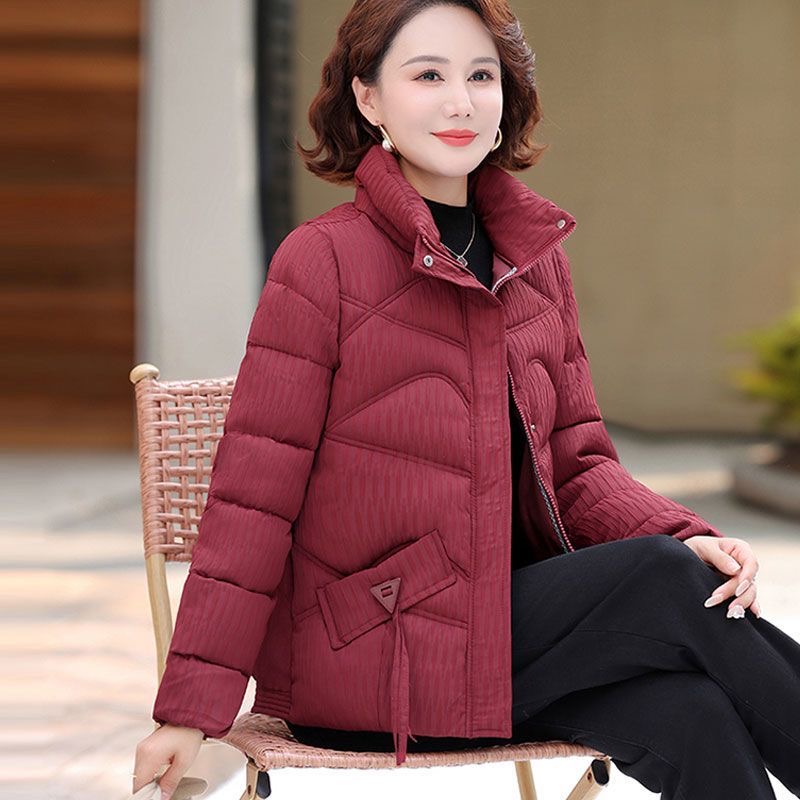 2025新款冬季棉袄加厚保暖棉服妈妈短款外套时尚立领女士棉衣[]※