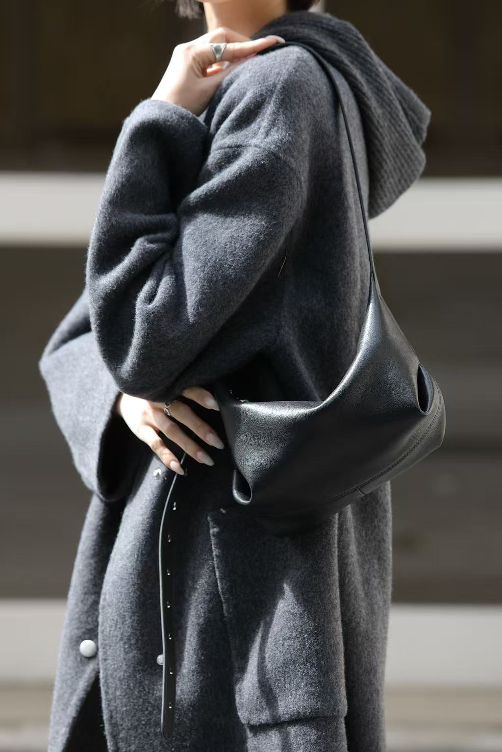 静静自留休闲百搭单肩斜跨饺子包2831