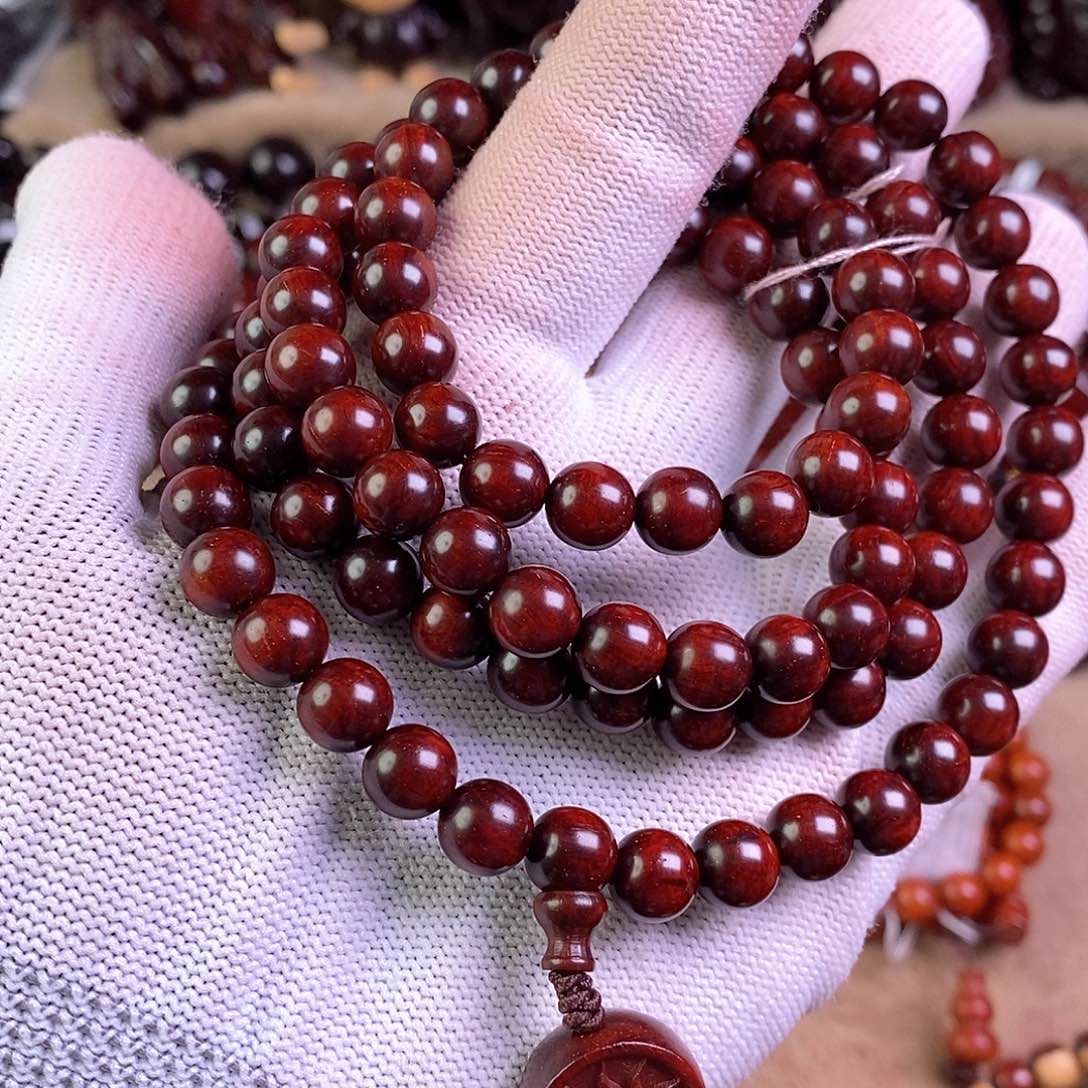 小叶紫檀手串/手链漫*无胶无蜡8✖️108鱼鳞泥料