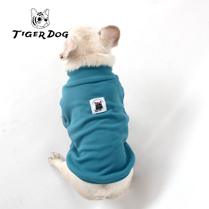 TIGERDOG打底衣宠物狗狗宠物秋冬德绒保暖法斗巴哥胖狗纯色服装