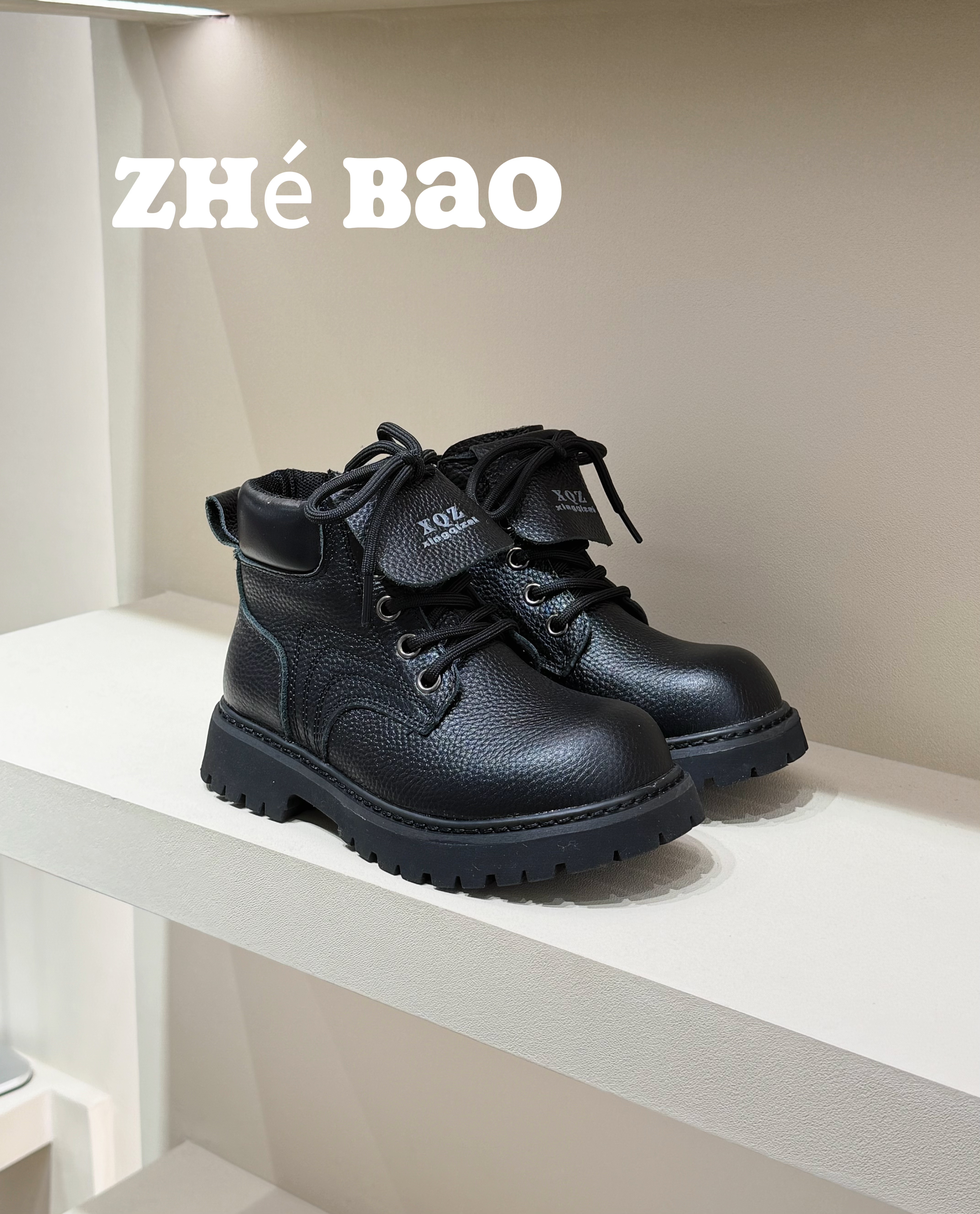 【哲豹】5898-新款儿童走秀时装马丁休闲鞋侧拉链潮酷短靴