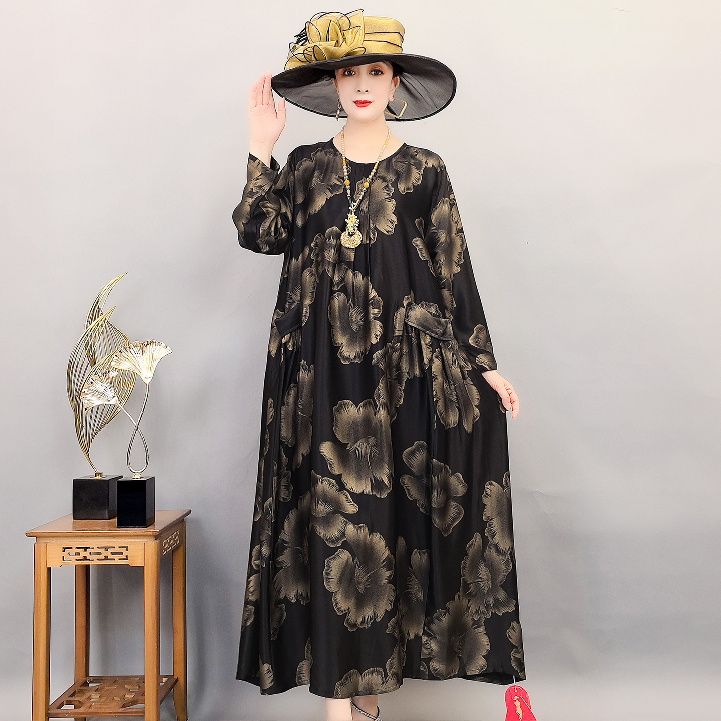 8077-8中国风国潮风高端女装高贵上档次春季连衣裙