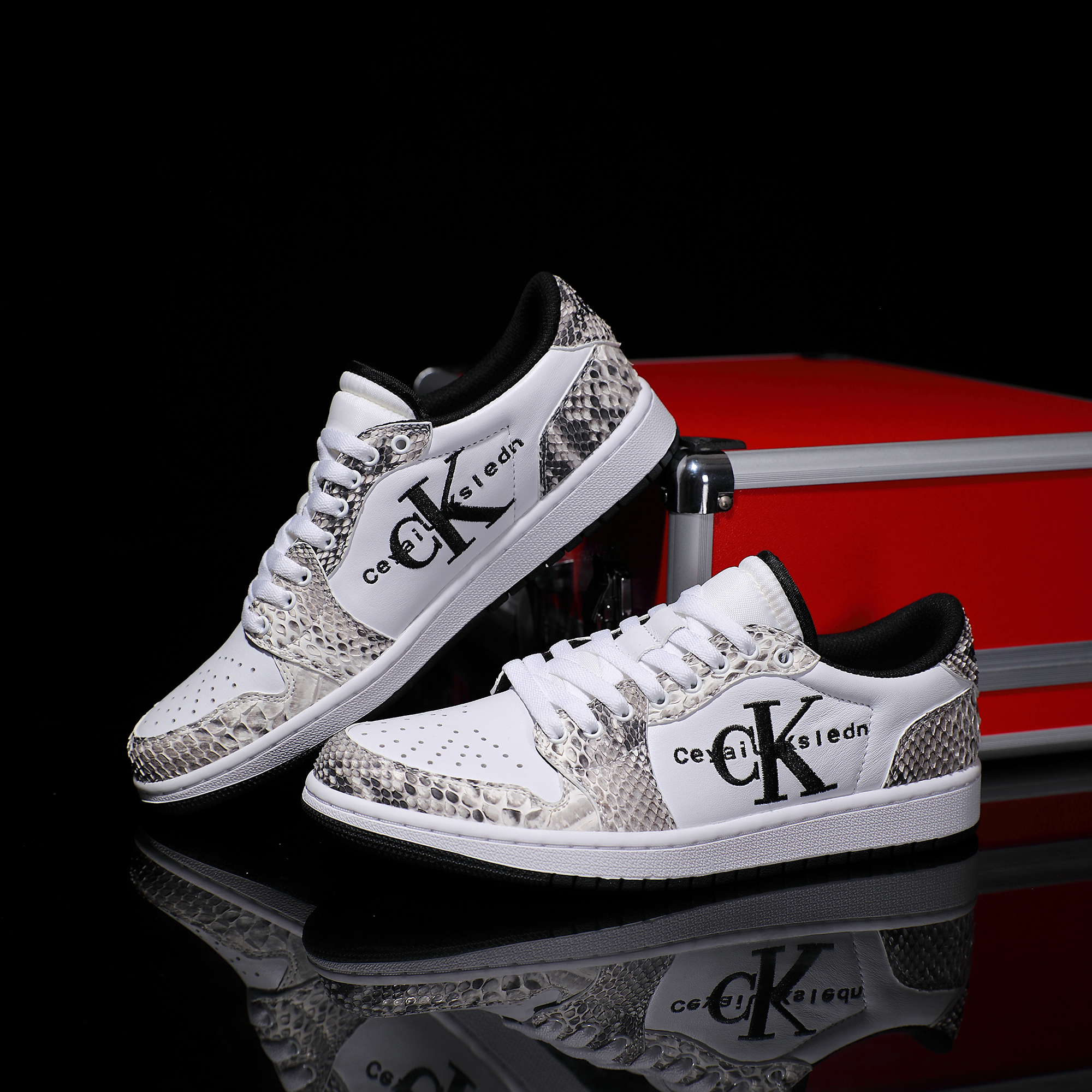 CEYAIU KSLCDN【定制】正品真皮原色蛇皮耐透气低帮板鞋轻奢百搭