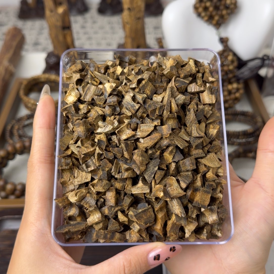 木质类棋楠车珠碎料100克