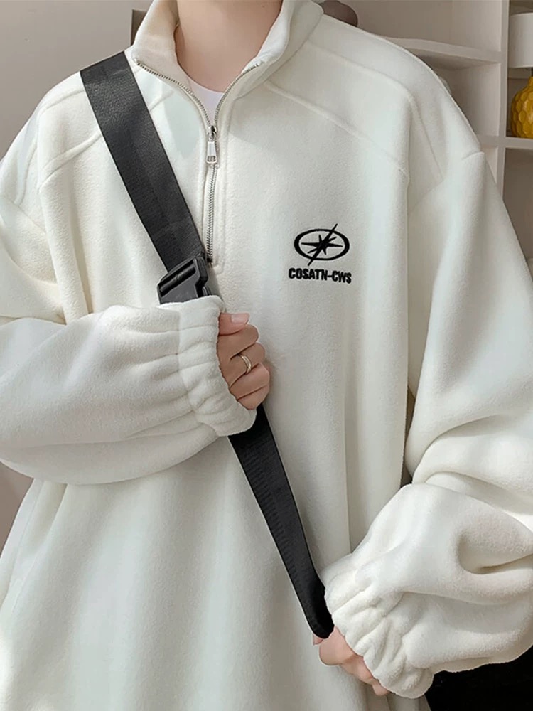 【S351】春秋保暖摇粒绒套头休闲卫衣~下摆可调节