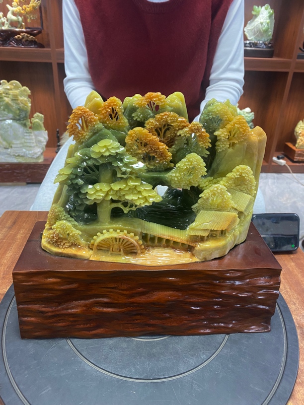 摆件新中式玄关山水摆件办公室摆件