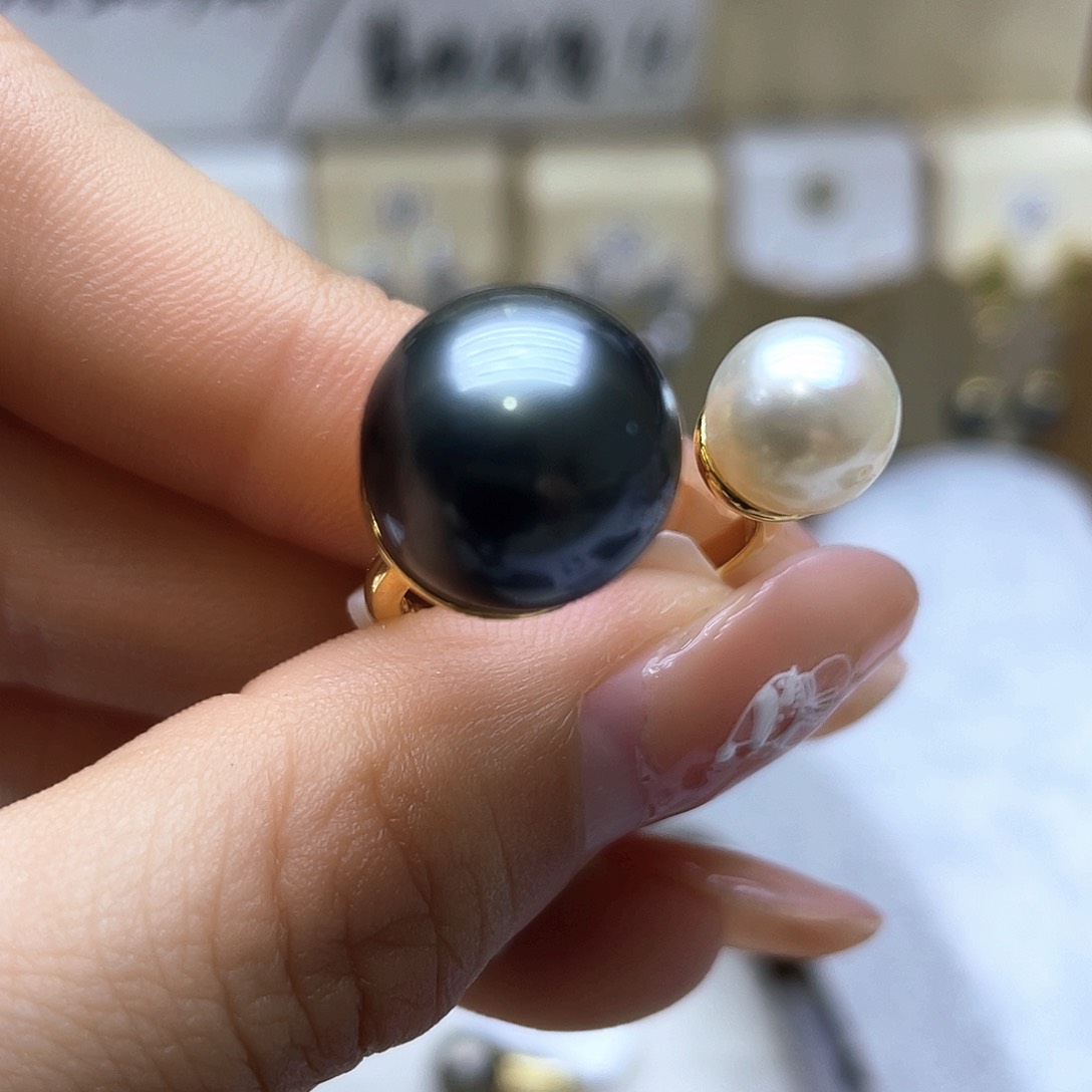 海水珍珠戒指银S925镶嵌