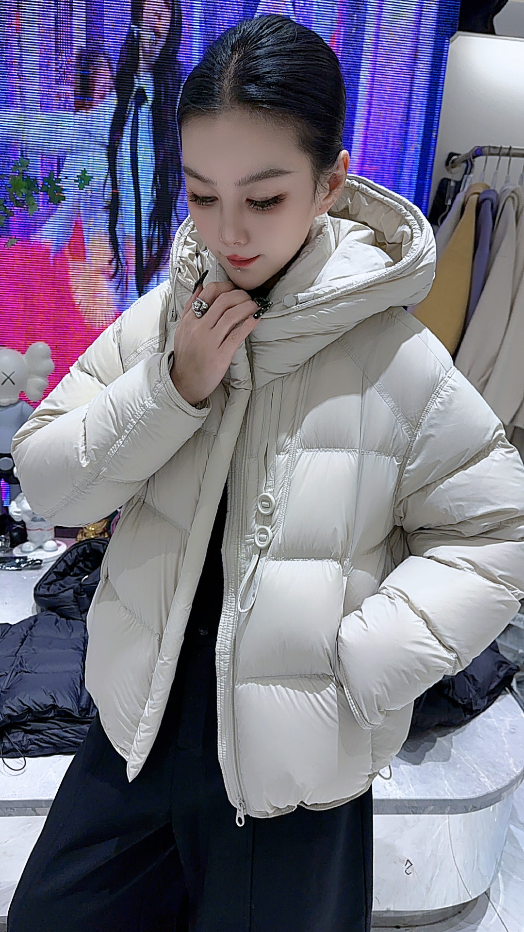 2025KM百搭韩版防寒户外女时尚合格品连帽短款7733（衣长57左右）