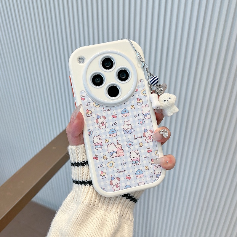 围巾兔子适用苹果荣耀500手机壳华为vivos50小米17防摔opporeno15