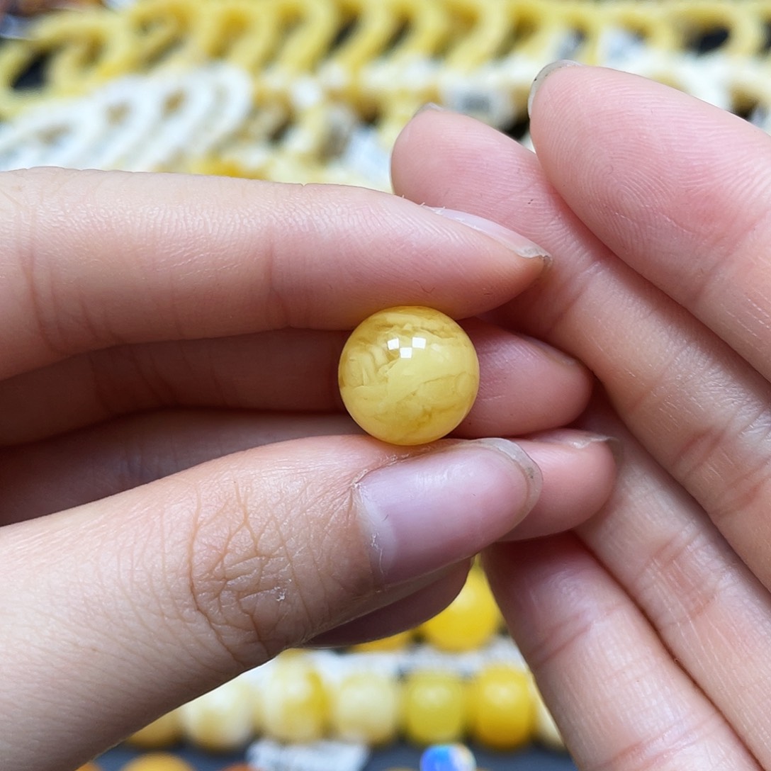 未镶嵌琥珀裸石圆珠12.1mm福利