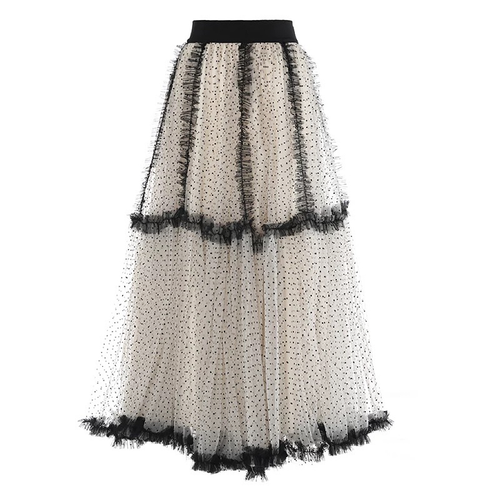 【星姐推荐】星原创高级定制【满屏波点】设计师款名媛仙女风半身裙