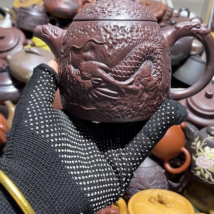 紫砂茶壶口磕微瑕