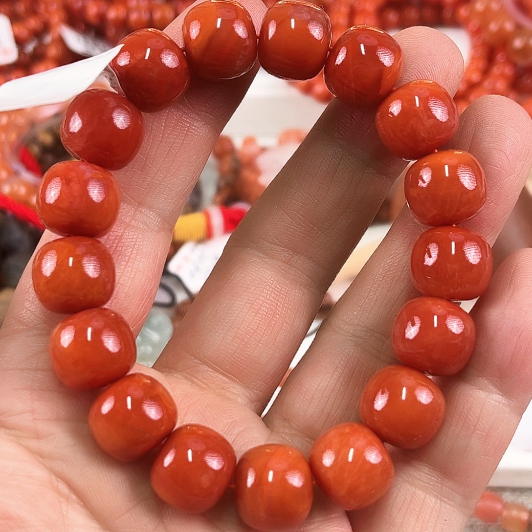 南红玛瑙手链合金