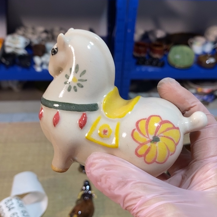 瓷片磁州窑手绘小马微瑕疵