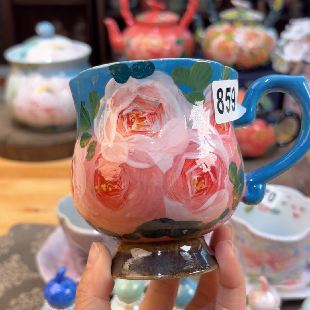 景德镇手绘高温釉下彩陶瓷茶具