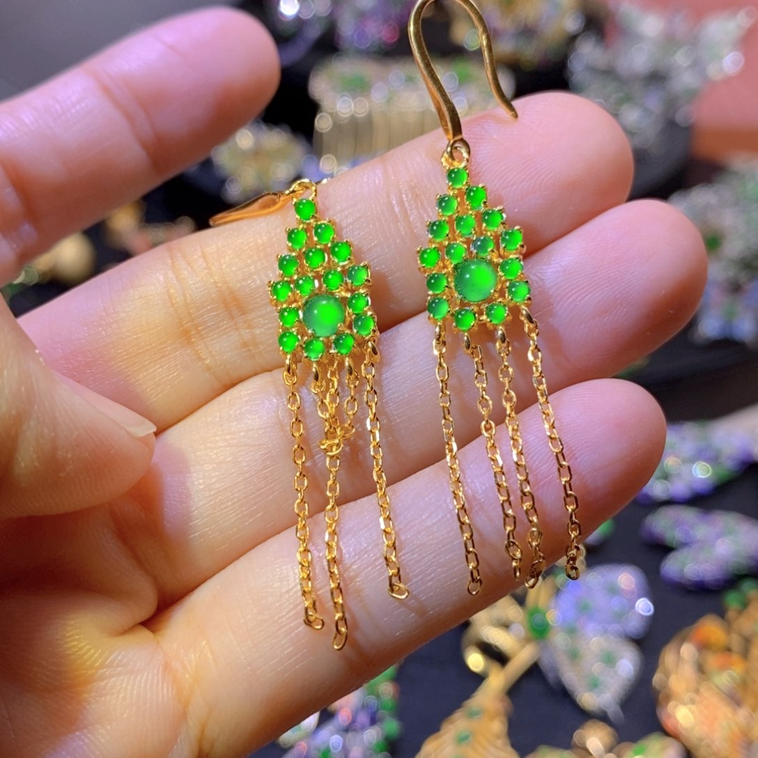 吊坠(不含链)银S925镶嵌翡翠