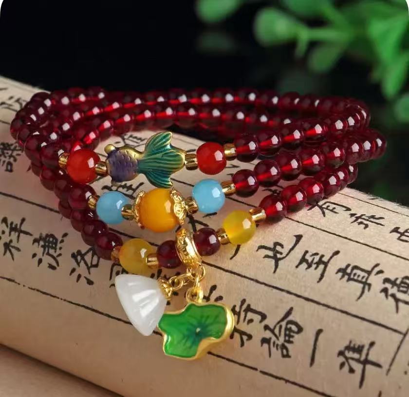 S-339石榴石三圈手串（无礼盒）