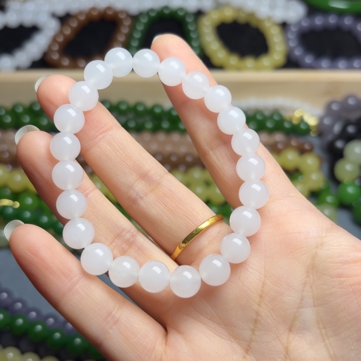 脂白色8mmmmmmms手链