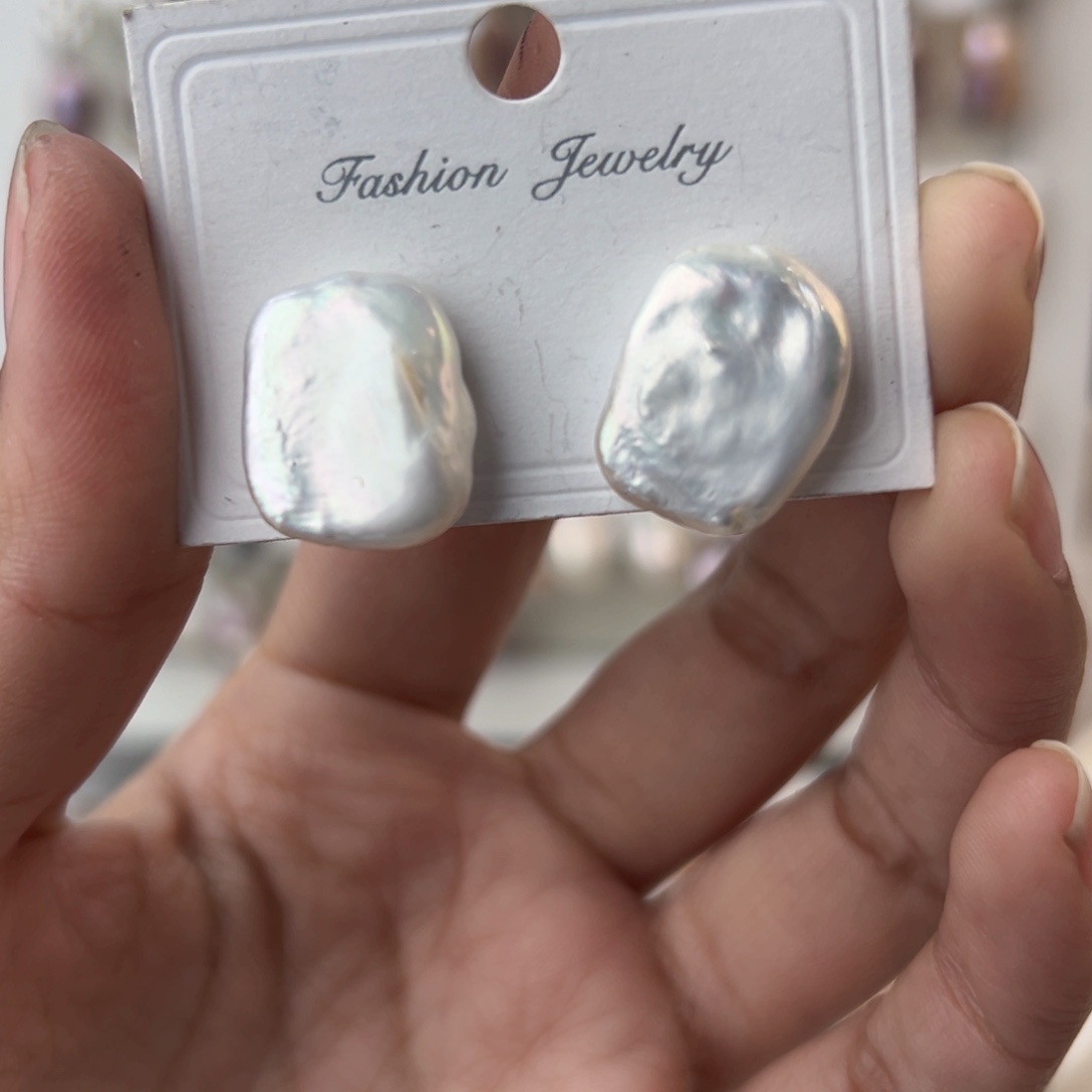 淡水珍珠耳饰银S925镶嵌