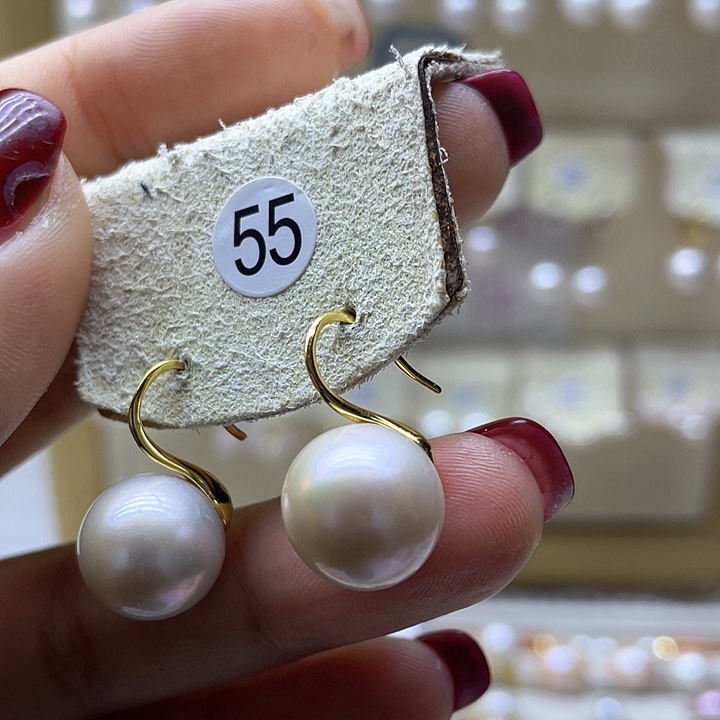 淡水珍珠耳饰银S925镶嵌