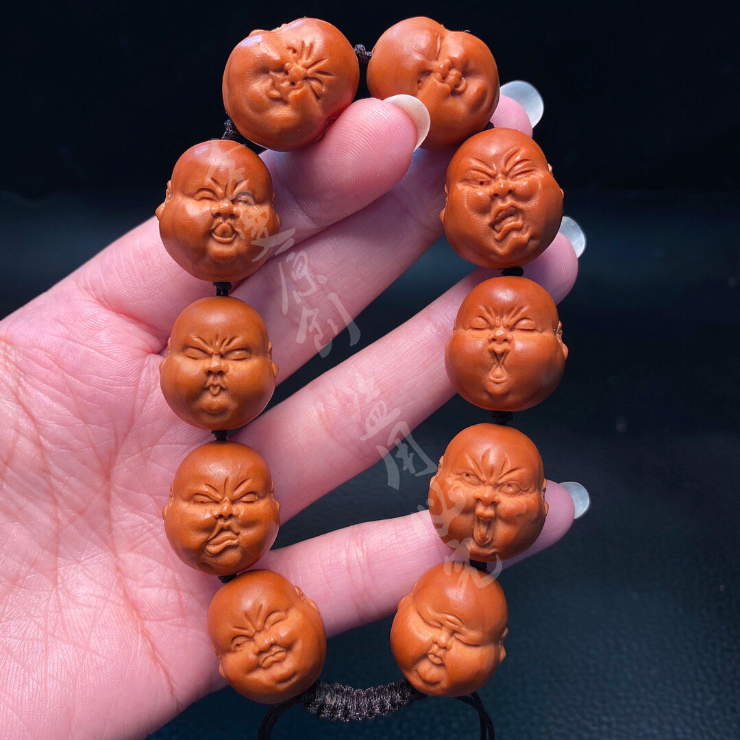 「1.8百态」手串橄榄核雕刻文玩佛珠念珠手链核雕手工艺品手把件