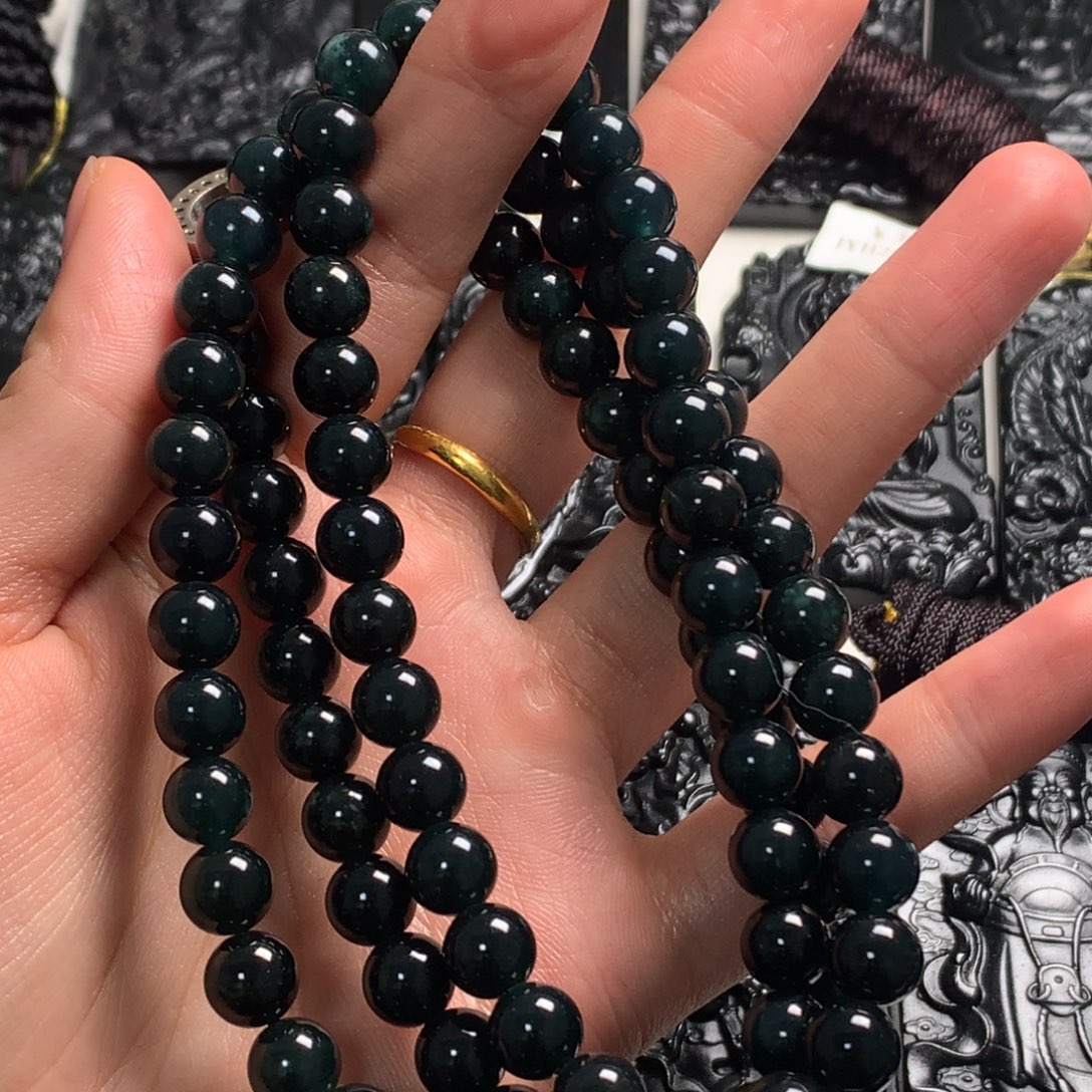 出***M天然缅甸a货钢琴黑挂件