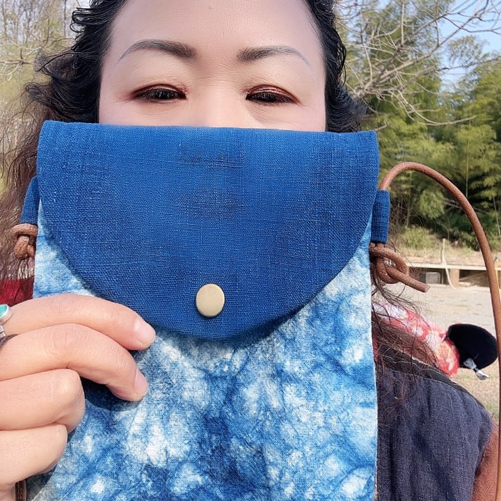 蓝染晕染老布背包