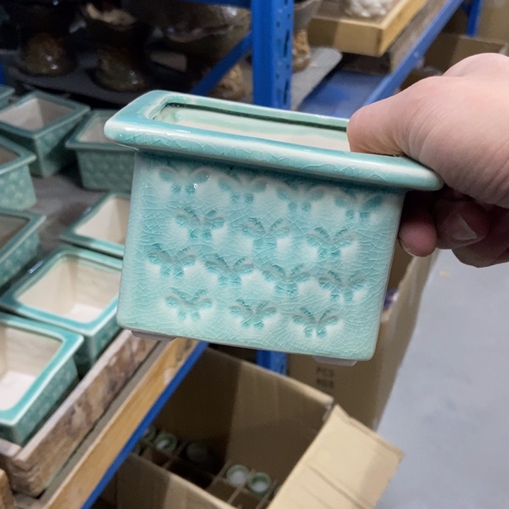 陶瓷花盆单场满9.9发12*8.3浅绿