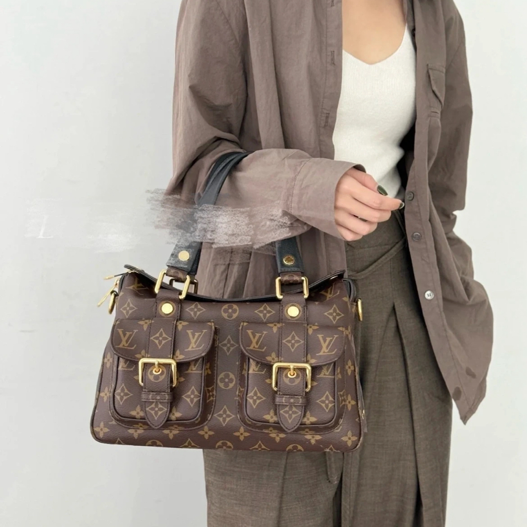 95新 LouisVuitton/路易威登 95新-曼哈顿手提斜挎包 
